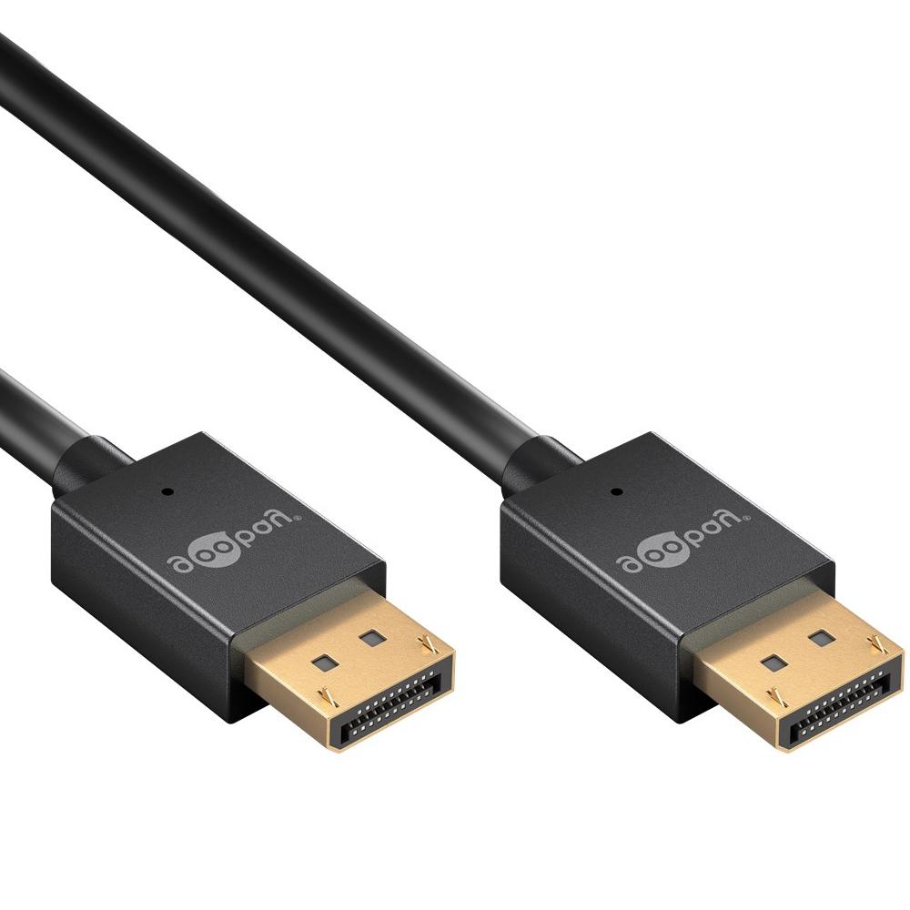 Schlankes DisplayPort™-Kabel 2.0/2.1, 40 Gbit/s - Goobay