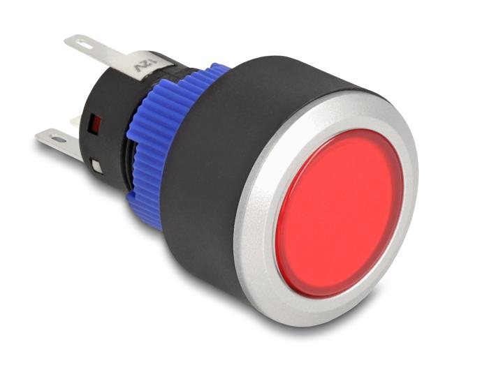 Delock Drucktaster vorstehend zum Einbau 22 mm 5 x Lötanschlüsse Taster fl