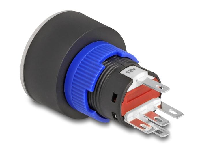 Delock Drucktaster vorstehend zum Einbau 22 mm 5 x Lötanschlüsse Taster fl