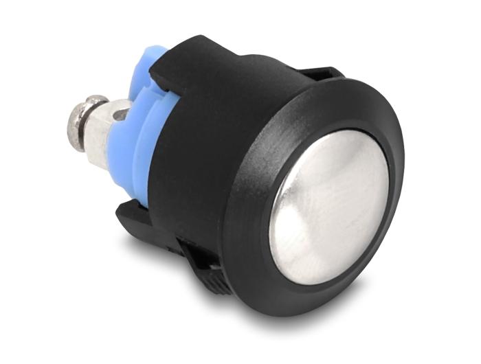 Delock Drucktaster zum Einbau 16 mm 2 x Schraubklemme Taster gewölbt Kunst