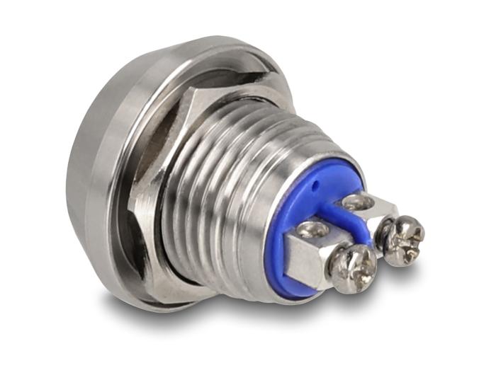 Delock Drucktaster zum Einbau 12 mm 2 x Schraubklemme grün