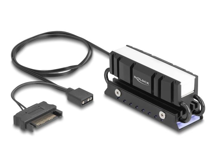 Delock M.2 Kühlkörper für SSD 2280 mit RGB LED Beleuchtung