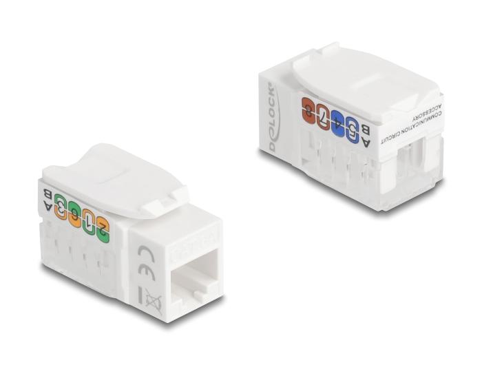 Delock Keystone Modul RJ45 Buchse zu LSA Cat.6A UTP 90 werkzeuglos