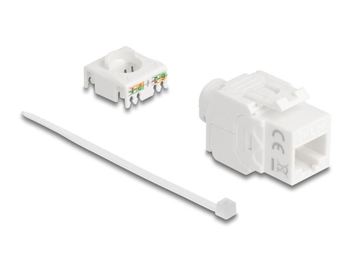 Delock Keystone Modul RJ45 Buchse zu LSA Cat.6A UTP 180 werkzeuglos