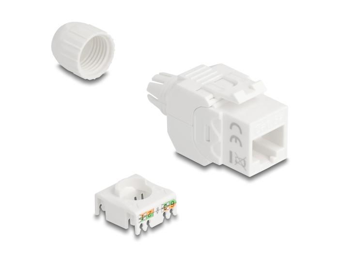 Delock Keystone Modul RJ45 Buchse zu LSA Cat.6A UTP 180 werkzeuglos mit