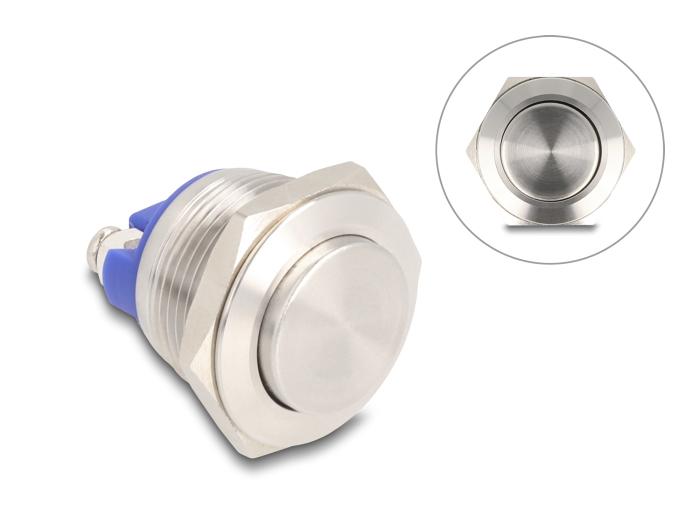 Delock Drucktaster zum Einbau 19 mm 2 x Schraubklemme Taster hoch
