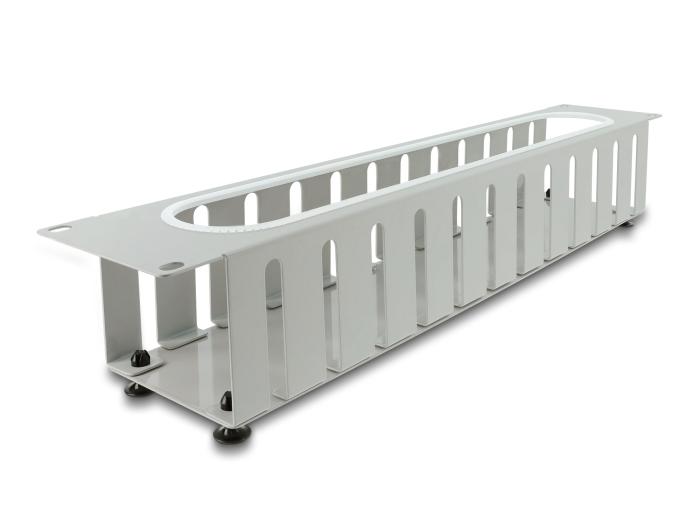 Delock 19″ 2 HE Kabelmanagement-Patchpanel mit Öffnung und Kantenschutz