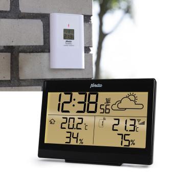 Wetterstation mit drahtlosem Sensor Schwarz - Alecto