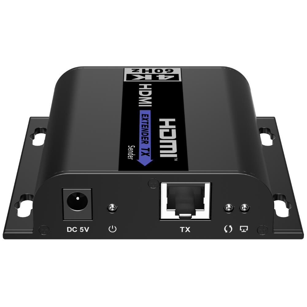 • Merk: Allteq rn• Product: 4K@60Hz 120m HDMI Extender over IP rn• Model: LK473-AK rn• Aansluiting 1: 2 x DC-stekker female (voeding) rn• Aansluiting 2: 2 x HDMI female rn• Aansluiting 3: 2 x RJ45 female rn• Materiaal behuizing: metaal rn• Kleur: zwart rn• Max. resolutie: 4K@60Hz rn• Max. lengte: 120 meter (via Cat5e/6 kabel) rn• Bedrijfstemperatuur: -20C tot 60C rn• Afmetingen: 110 x 58 x 26 mm rn• Gewicht: 9.9 kg rnrnAllteq 4K@60Hz 120m HDMI Extender over IPrnDe Allteq 4K@60Hz HDMI Extender over IP maakt het mogelijk om een HDMI-signaal over lange afstanden te verzenden met behoud van de hoogste beeldkwaliteit. Met behulp van standaard netwerkkabels (Cat5e/6) kan het signaal over een afstand tot wel 120 meter worden doorgestuurd, zonder merkbaar kwaliteitsverlies. Dit maakt de extender ideaal voor toepassingen in vergaderruimtes, onderwijsinstellingen, evenementen en thuisbioscopen. De stevige metalen behuizing in zwarte uitvoering garandeert duurzaamheid en langdurig gebruik. rnrnEigenschappen van het productrnDankzij de ondersteuning van resoluties tot 4K bij 60Hz wordt beeld en geluid in haarscherpe kwaliteit doorgestuurd. De extender bestaat uit een zender en een ontvanger, die beide voorzien zijn van HDMI- en RJ45-aansluitingen. Door het compacte formaat van 110 x 58 x 26 mm is het apparaat eenvoudig te plaatsen en te integreren in bestaande installaties. De werktemperatuur van -20C tot 60C waarborgt een stabiele werking, ook in veeleisende omstandigheden. Het gewicht van 9.9 kg onderstreept de robuustheid van de constructie. rnrnKenmerkenrn• Verzendt HDMI-signalen over afstanden tot 120 meter via Cat5e/6 kabel rn• Ondersteunt resoluties tot 4K@60Hz rn• Voorzien van HDMI en RJ45 aansluitingen op zowel zender als ontvanger rn• Compact en stevig ontwerp met metalen behuizing rn• Betrouwbaar functioneren binnen een temperatuurbereik van -20C tot 60C rnrnTechnische informatiernDe extender set bestaat uit een zender en een ontvanger, die beide zijn voorzien van HDMI female aansluitingen voor bron en weergaveapparatuur, RJ45 female aansluitingen voor de netwerkverbinding en DC female aansluitingen voor de voeding. Door gebruik te maken van Cat5e of Cat6 netwerkkabels kan het HDMI-signaal over afstanden tot 120 meter probleemloos worden doorgestuurd. Met zijn solide metalen behuizing en ondersteuning voor hoge resoluties is de Allteq 4K@60Hz 120m HDMI Extender over IP de perfecte keuze voor professionele en particuliere A/V installaties. - Allteq