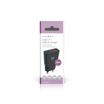 Ladegerät 20 W GaN PD3.0 Schnellladefunktion 1.5 / 2.0 / 2.22 / 3.0 A - Nedis