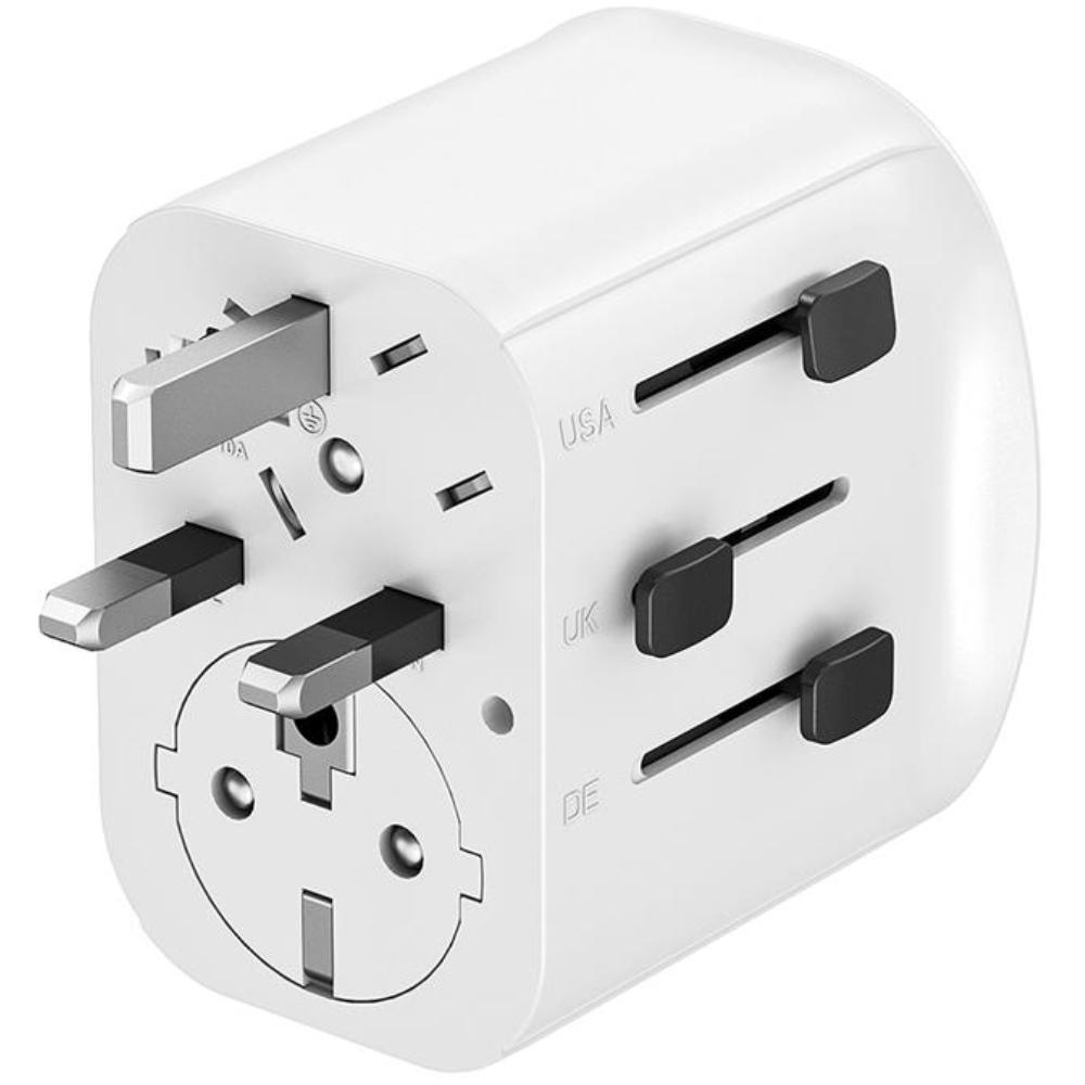Erdetes Netzstecker-Reiseadapter mit USB-Ladegerät, 15 W, weiß