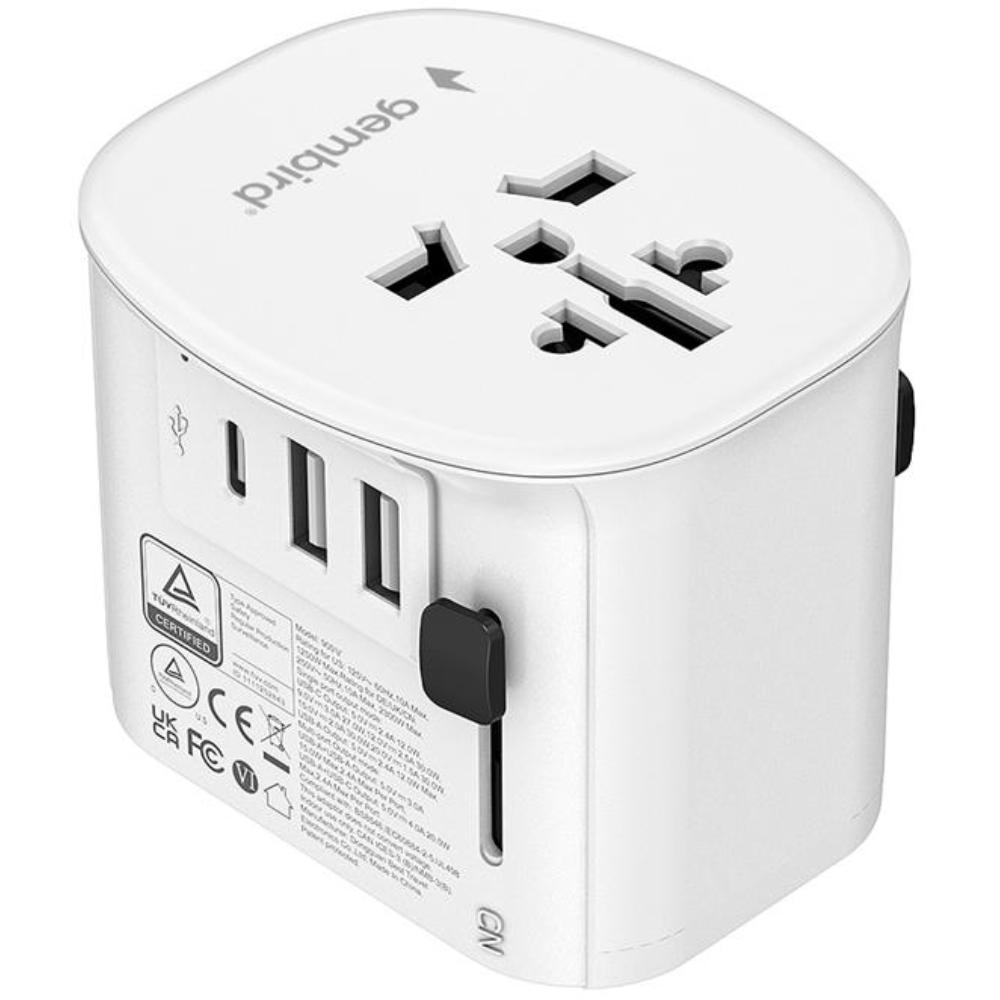 Erdetes Netzstecker-Reiseadapter mit USB-Ladegerät, 15 W, weiß