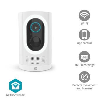 SmartLife Außenkamera Wi-Fi Spotlight 3MP Full HD 1296p - Nedis