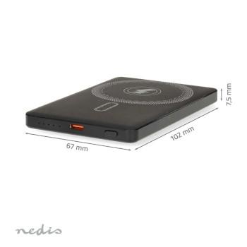 Powerbank 5000 mAh Kabelloses Laden 1.67 / 2.22 / 3.0 A Outputs: - Nedis
