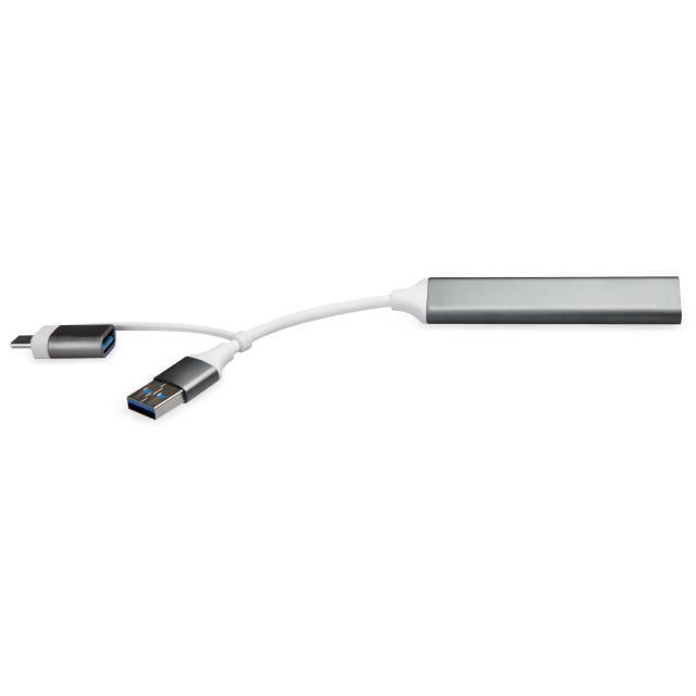 Xccess USB-C Multi-Hub to 4 USB Grey - Xccess