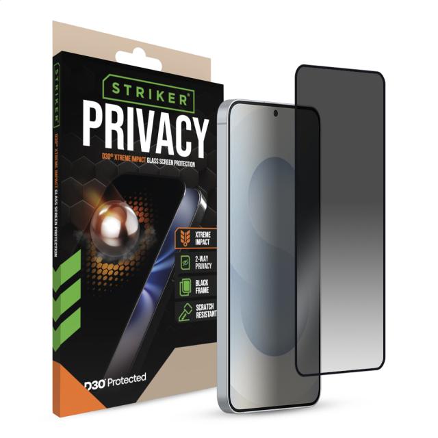 Striker D3O Xtreme Impact Privacy Glass Screen Protector - Black Frame - Striker