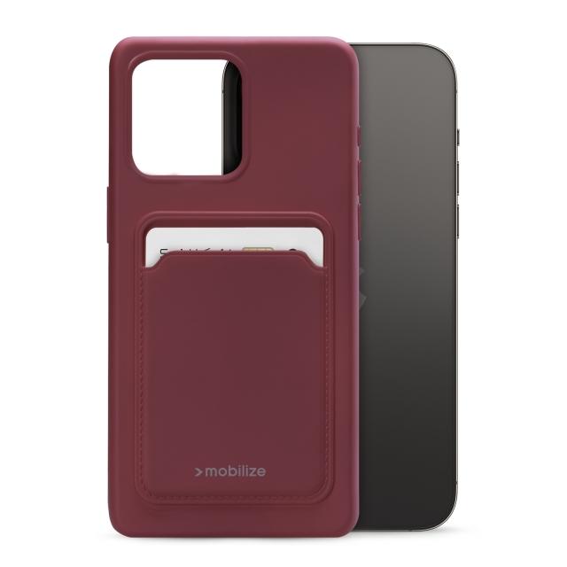 Mobilize Rubber Gelly Card Case Apple iPhone 14 Pro Max Matt Bordeaux - Mobilize