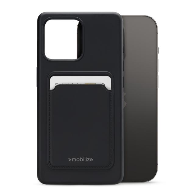 Mobilize Rubber Gelly Card Case Apple iPhone 14 Pro Matt Black - Mobilize