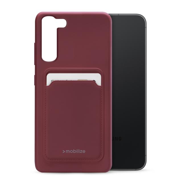 Mobilize Rubber Gelly Card Case Samsung Galaxy S23+ 5G Matt Bordeaux - Mobilize