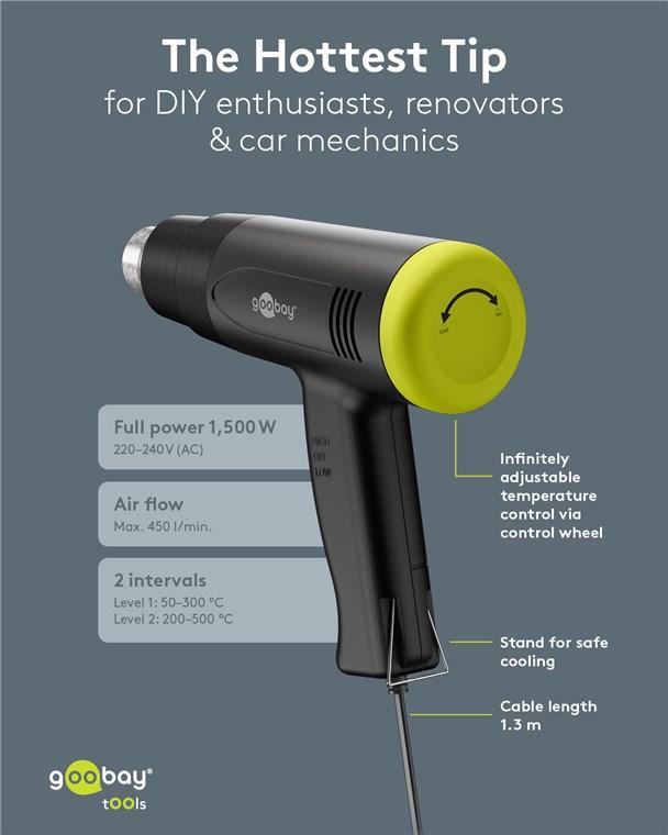 Heißluftföhn Superior, 1500 W - Goobay Tools