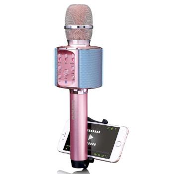 Bluetooth® Karaoke-Mikrofon mit Lautsprecher & Beleuchtung Rosa - Lenco