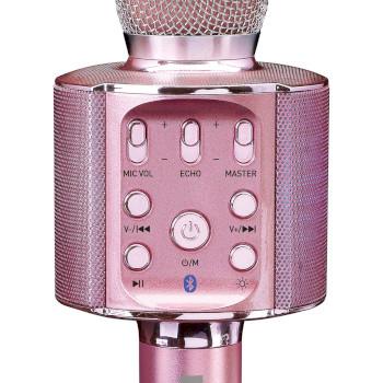 Bluetooth® Karaoke-Mikrofon mit Lautsprecher & Beleuchtung Rosa - Lenco
