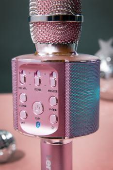 Bluetooth® Karaoke-Mikrofon mit Lautsprecher & Beleuchtung Rosa - Lenco
