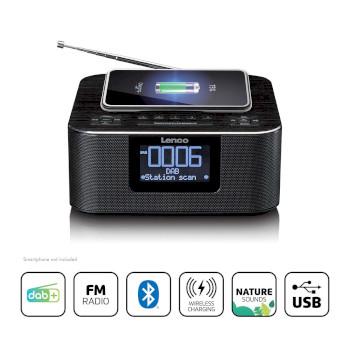 Stereo-Radiowecker mit DAB+ UKW Bluetooth® kabellosem Laden - Lenco