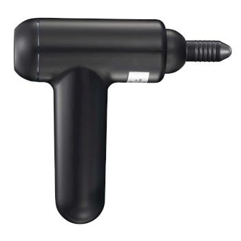 Wiederaufladbare Massagepistole mit LED 4 Köpfe Schwarz - MELISSA