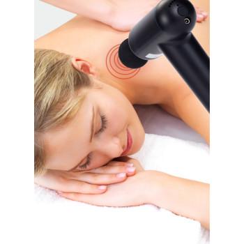 Wiederaufladbare Massagepistole 4 Köpfe Schwarz - MELISSA