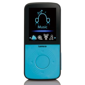 Sport MP3/4-Player mit Schrittzähler Sport-Ohrhörer und Sportarmband Blau - Lenco