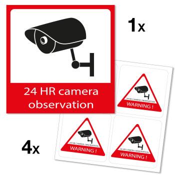 Fensteraufkleber Videoüberwachung 5x - Alecto