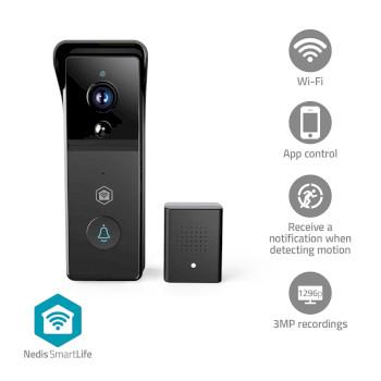 SmartLife Video-Türklingel Akkubetrieben 3MP Full HD 1296p Cloud - Nedis