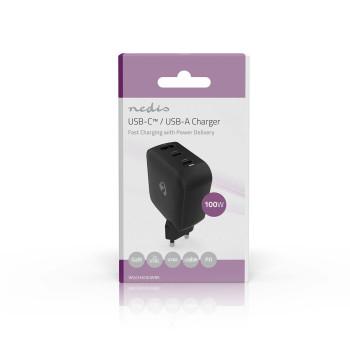 Ladegerät 100 W GaN PD3.0 Schnelles Aufladen 2.5 / 3.0 / 5.0 A - Nedis