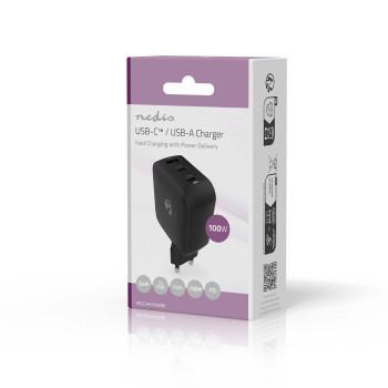 Ladegerät 100 W GaN PD3.0 Schnelles Aufladen 2.5 / 3.0 / 5.0 A - Nedis