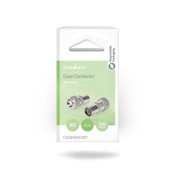 IEC (Koax) Stecker Gerade Buchse Vernickelt 75 Ohm Schraube - Nedis