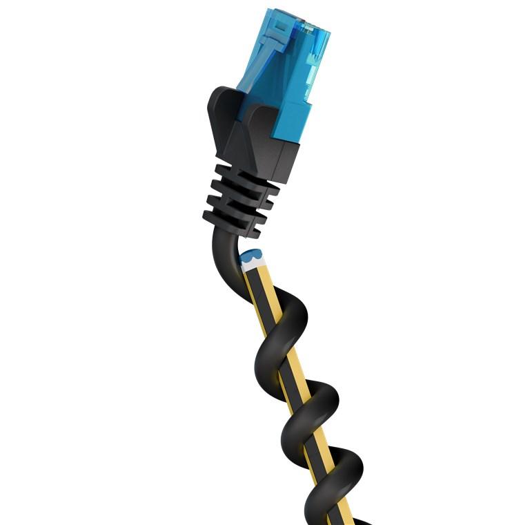 CAT 6A Netzwerkkabel, U/UTP, schwarz - Goobay