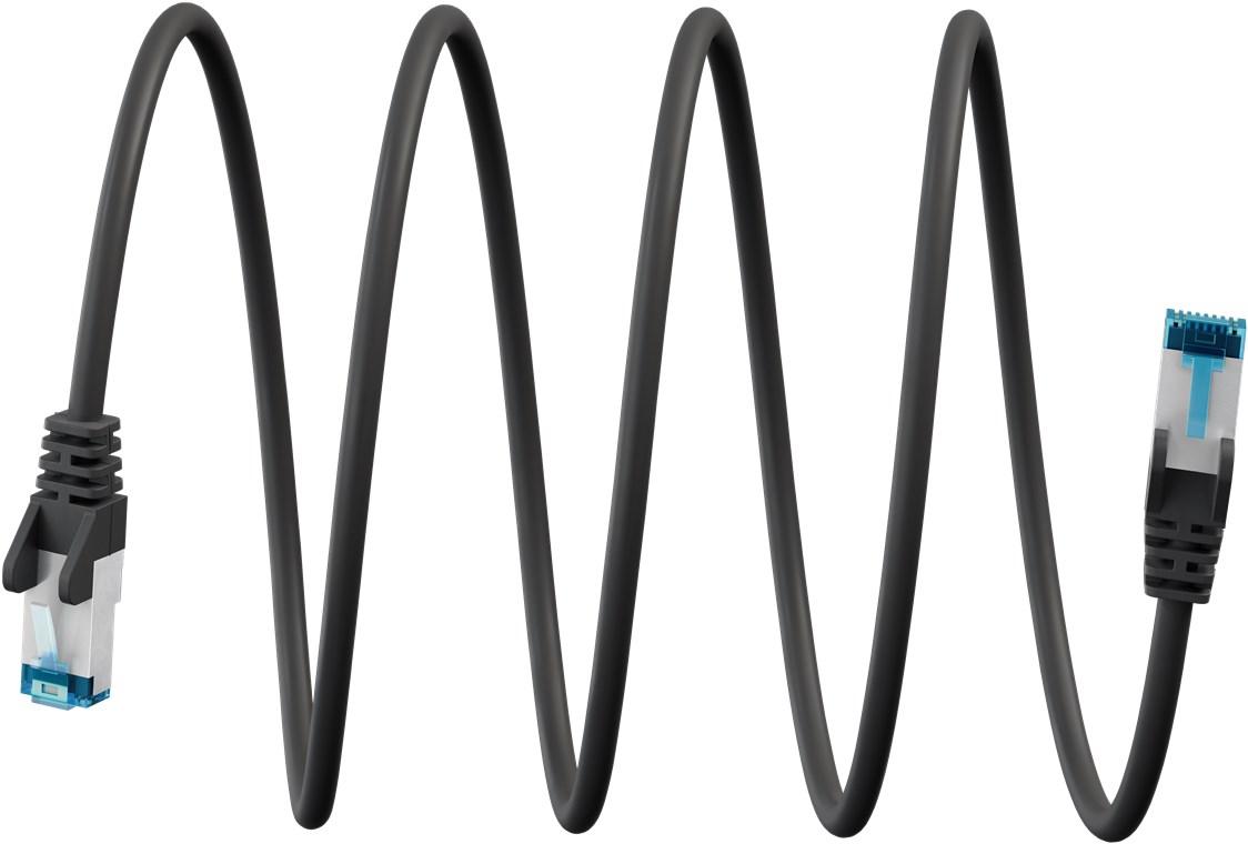 CAT 6A Netzwerkkabel, S/FTP (PiMF), schwarz - Goobay