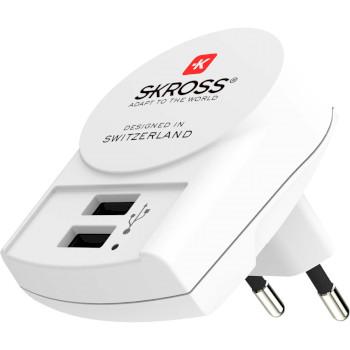 Reiseadapter Europa-USB Ungeerdet - Skross