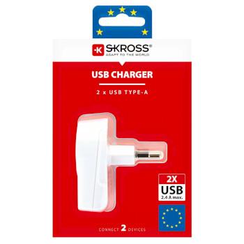 Reiseadapter Europa-USB Ungeerdet - Skross