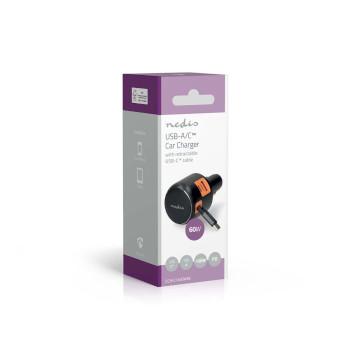 Auto-Ladegerät 60 W 2.4 / 3.0 A Ausgänge: 3 Anschlusstyp: USB-A / USB-C™ - Nedis