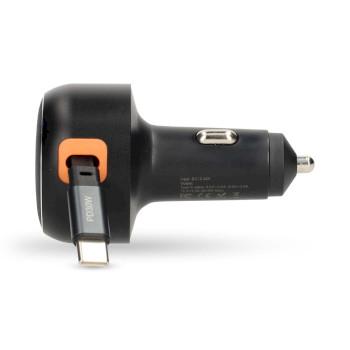 Autoladegerät 30 W 2,4 / 3,0 A Ausgänge: 1 USB-C™ einziehbarer Kabel - Nedis