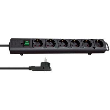 Comfort-Line Plus Steckdosenleiste mit Flachstecker 6-fach Schwarz 2,00 m - Brennenstuhl
