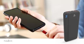 Powerbank 10000 mAh 1.5 / 1.67 / 2.0 / 2.22 / 3.0 A Ausgänge: 3 - Nedis