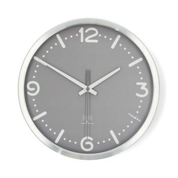 Wanduhr Durchmesser: 300 mm Aluminium Funkgesteuerte Zeit Leise - Nedis