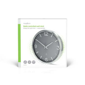 Wanduhr Durchmesser: 300 mm Aluminium Funkgesteuerte Zeit Leise - Nedis