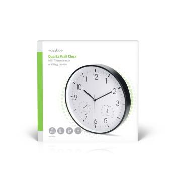 Wanduhr Durchmesser: 300 mm Kunststoff Leiser Lauf Thermometer - Nedis
