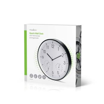 Wanduhr Durchmesser: 300 mm Kunststoff Leiser Lauf Thermometer - Nedis