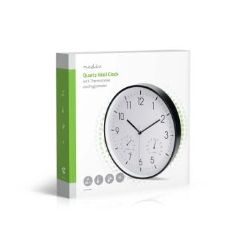 Wanduhr Durchmesser: 300 mm Kunststoff Leiser Lauf Thermometer - Nedis