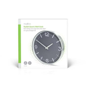 Wanduhr Durchmesser: 300 mm Aluminium Leiser Lauf Metall - Nedis